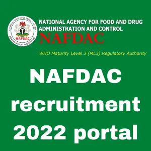 NAFDAC recruitment 2022/Application Form | Apply Online