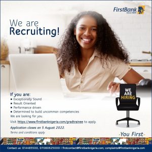 First Bank recruitment 2023