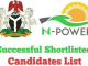 NPower Shortlisted Candidates