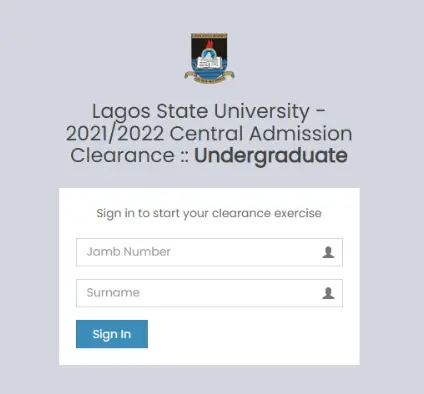 LASU Admission Portal Login