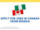 Apply for job in Canada from Nigeria