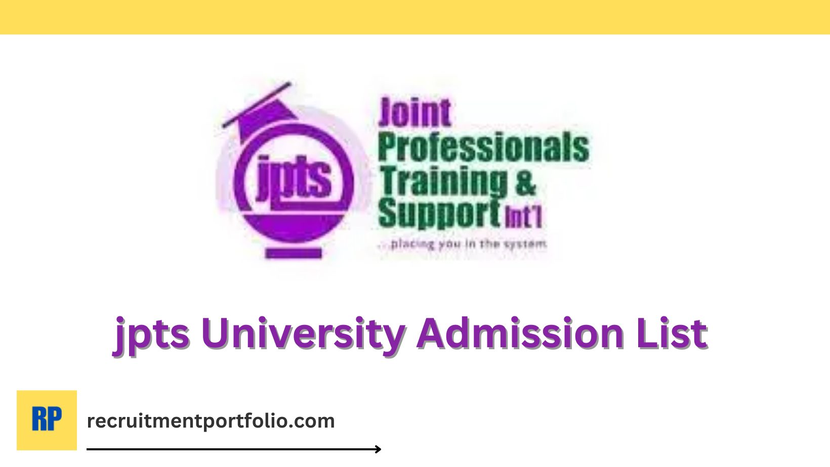 jpts University Admission List