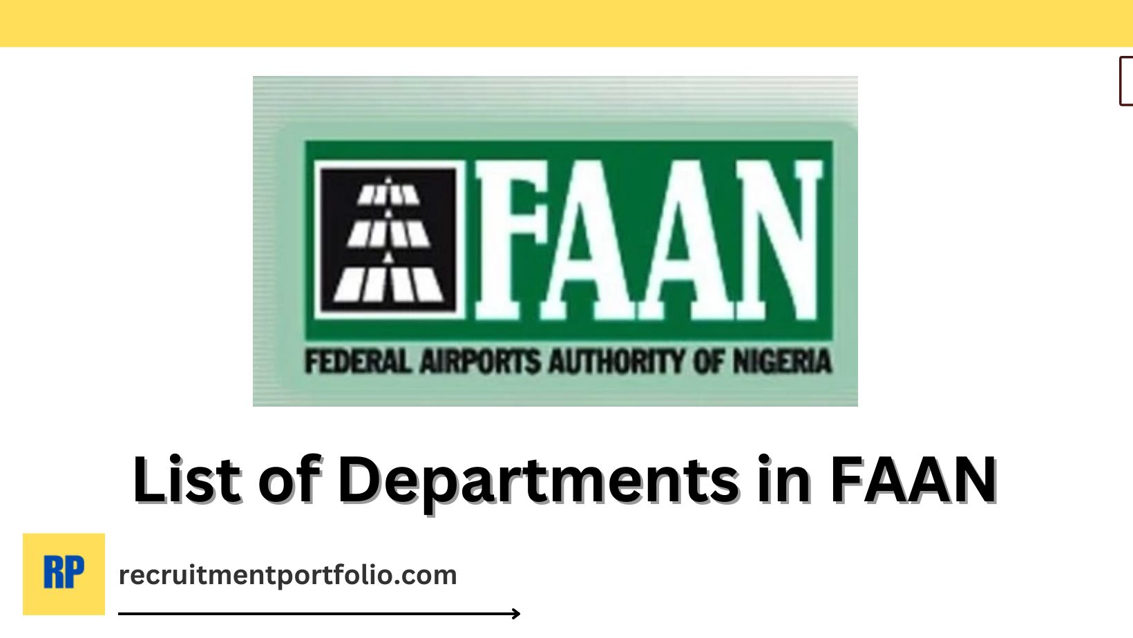 Departments in FAAN