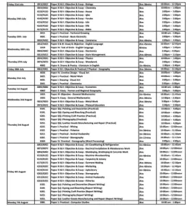 NECO Timetable 