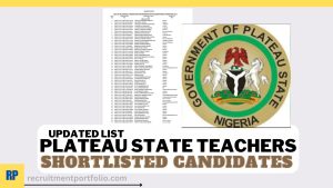 Plateau State Teachers Shortlisted Candidates