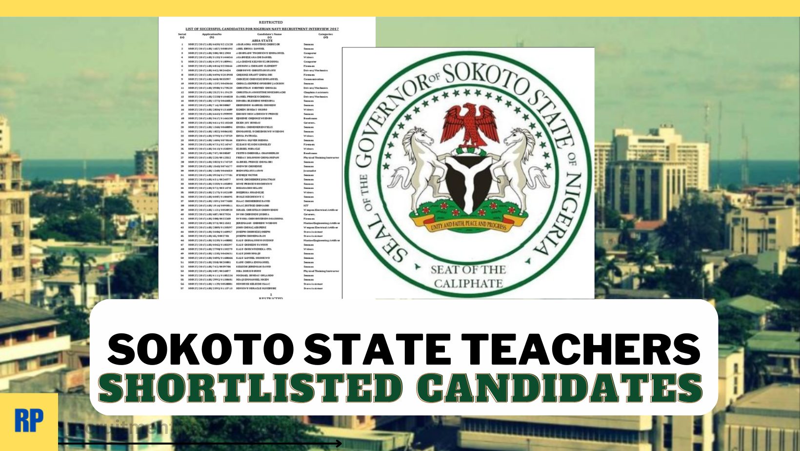 Sokoto State Teachers Shortlisted Candidates