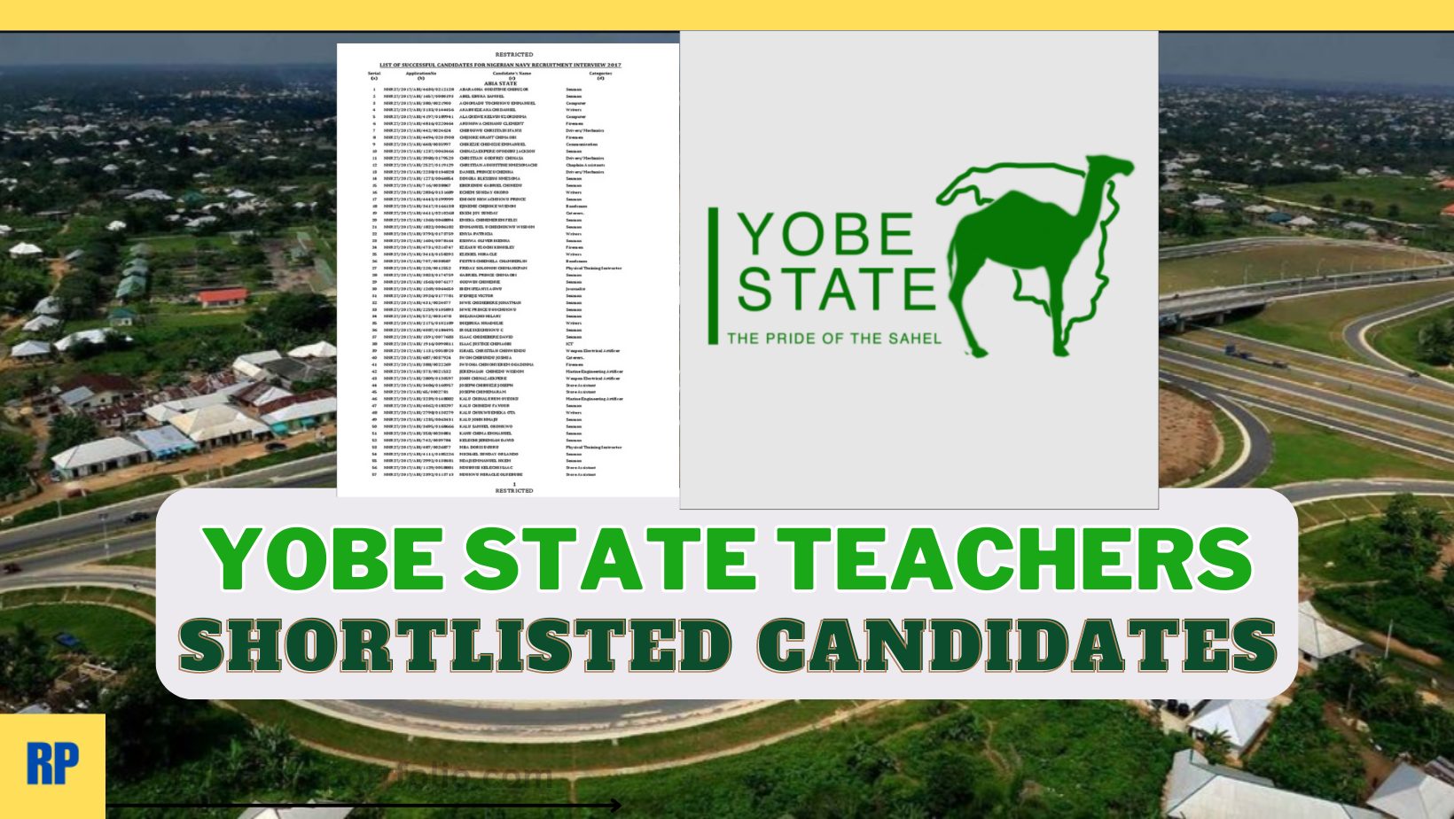 Yobe State Teachers Shortlisted Candidates