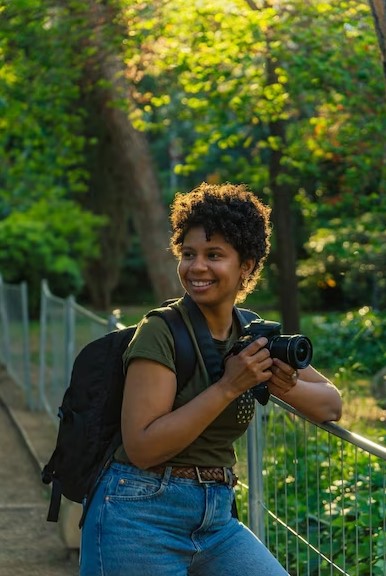 Black female student who is a photographer