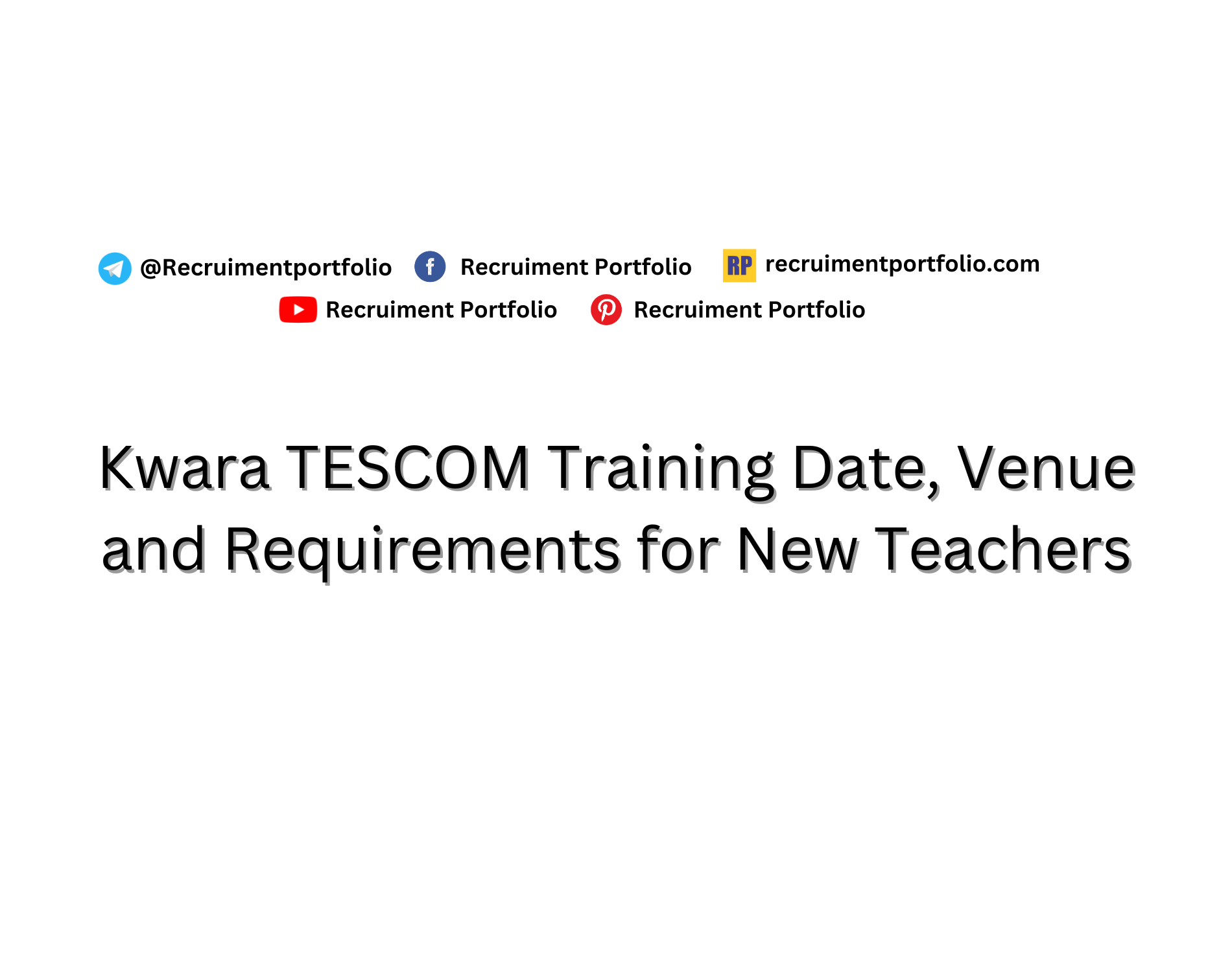 Kwara TESCOM Training Date