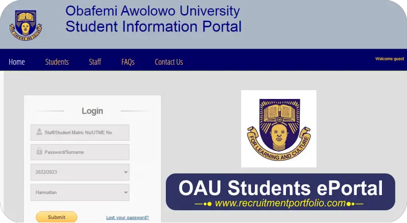 OAU Students ePortal 2024 | How to Login