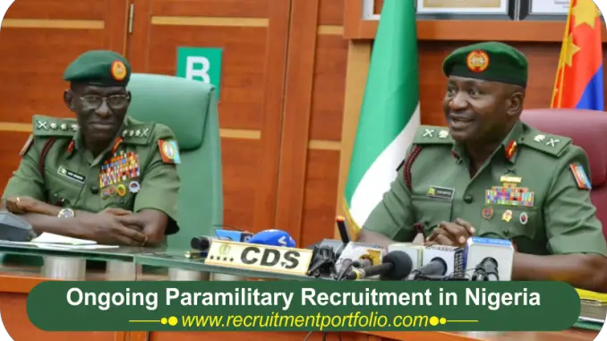 Ongoing Paramilitary Recruitment in Nigeria