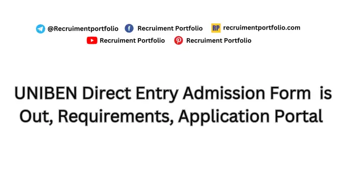 UNIBEN Direct Entry Admission Form