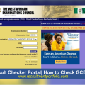 GCE result checker portal