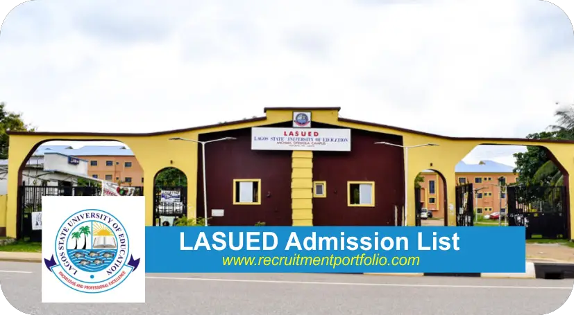 LASUED Admission List for 2024/2025 | Check Admission Status 