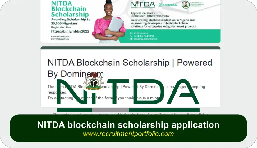 NITDA Blockchain Scholarship Application (2024)