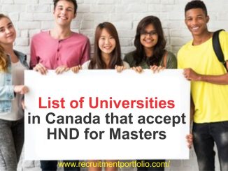 List of Universities in Canada that accept HND for Masters