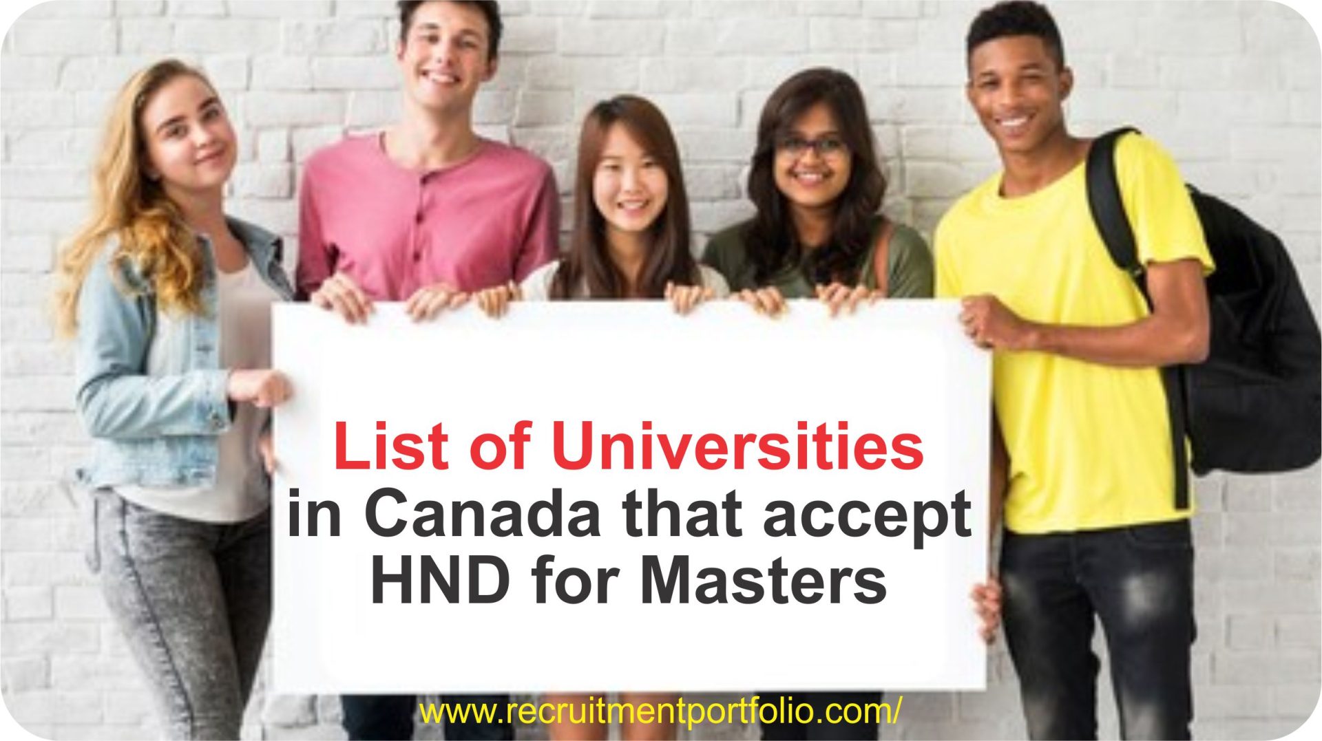 List of Universities in Canada that accept HND for Masters (2024)