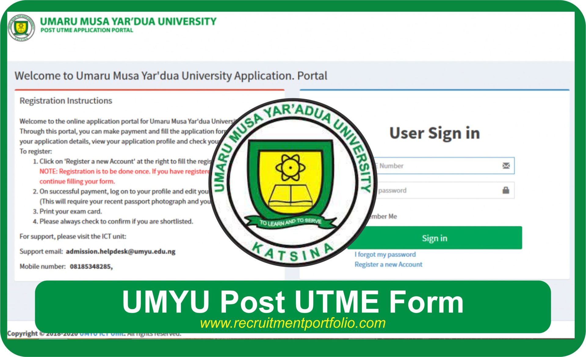UMYU Post UTME Form 2024/2025 Application Updates