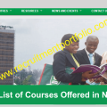 Full List of Courses Offered in NOUN