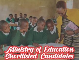 Ministry of Education Shortlisted Candidates