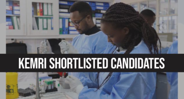 KEMRI Shortlisted Candidates